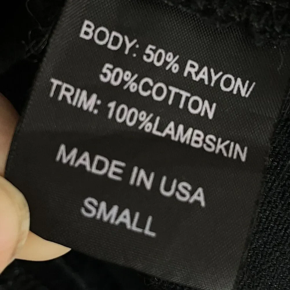Rails Sz S Black Cargo Dark Academia Utility Jacket Lamb Leather Sleeves $348 - Picture 9 of 9